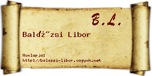 Balázsi Libor névjegykártya
